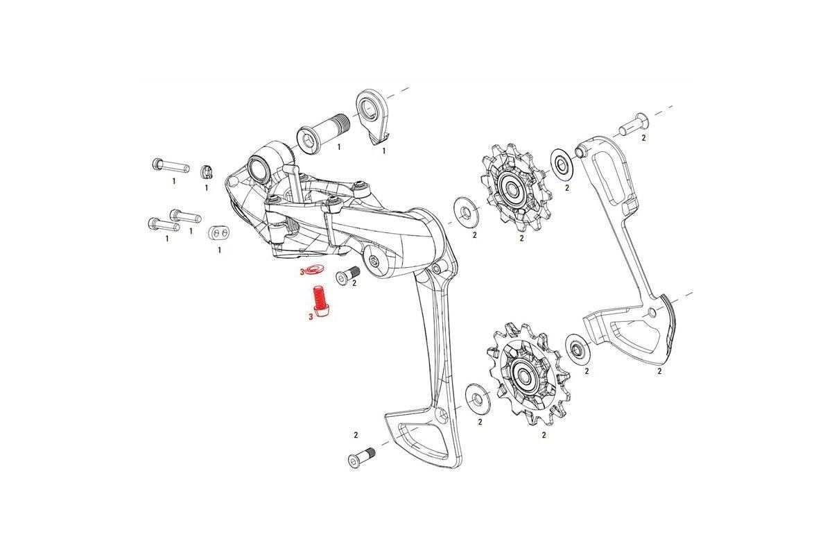 SRAM Kit Ecrous Dérailleur Cable Enchor et Washer XO1 Eagle