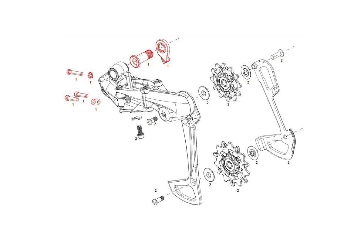 SRAM Kit Ecrou Dérailleur XX1 Eagle B-Bolt et Limit Screw