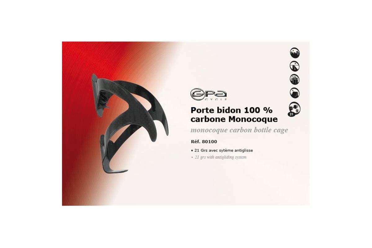 GPA CYCLE Porte Bidon Monocoque Carbone, 21grs