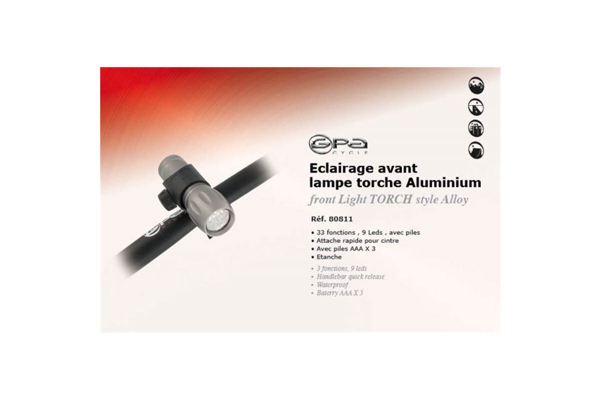 GPA CYCLE Eclairage avant Lampe Torche