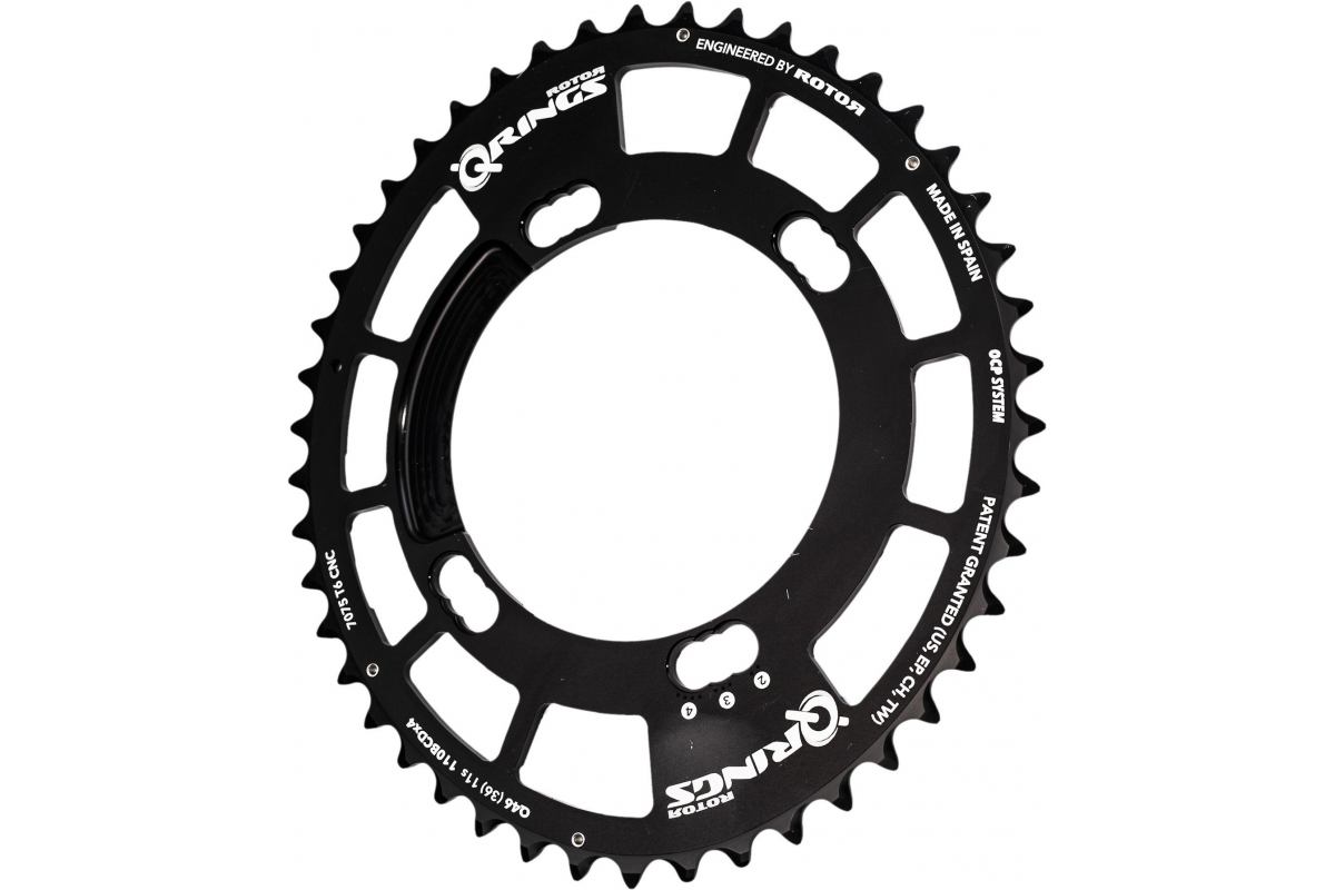 Rotor Plateau Q-Ring BCD 110x4 Shimano Extérieur Noir