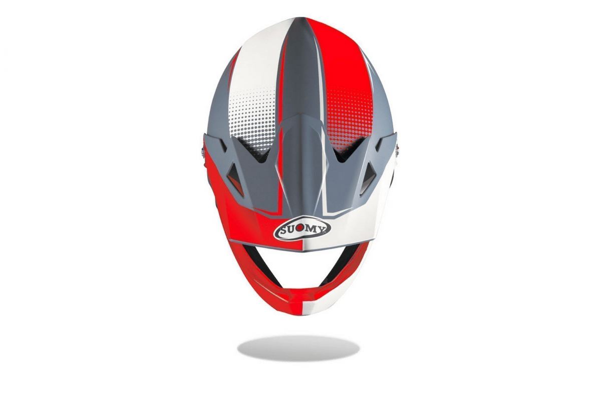 Casque Extreme Gris Rouge Suomy Vue Supérieur