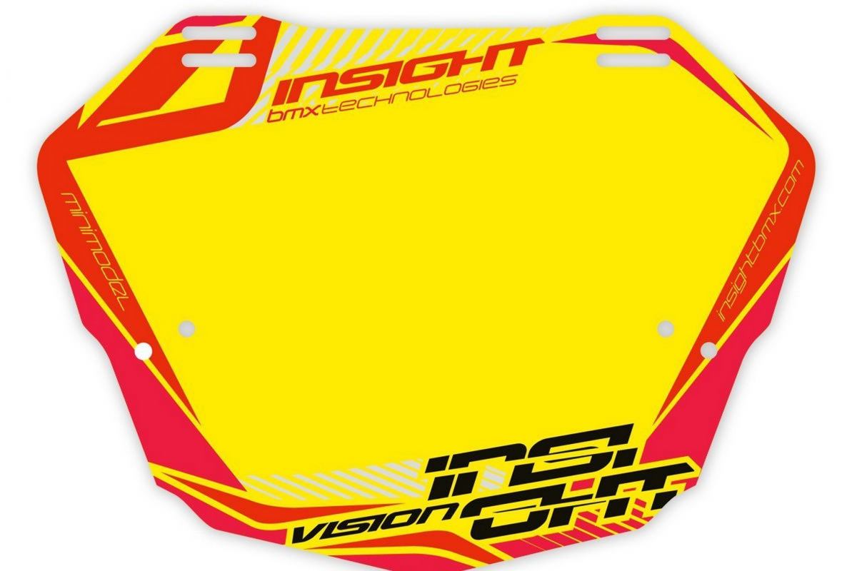 Plaque INSIGHT vision 2 mini rouge fond jaune