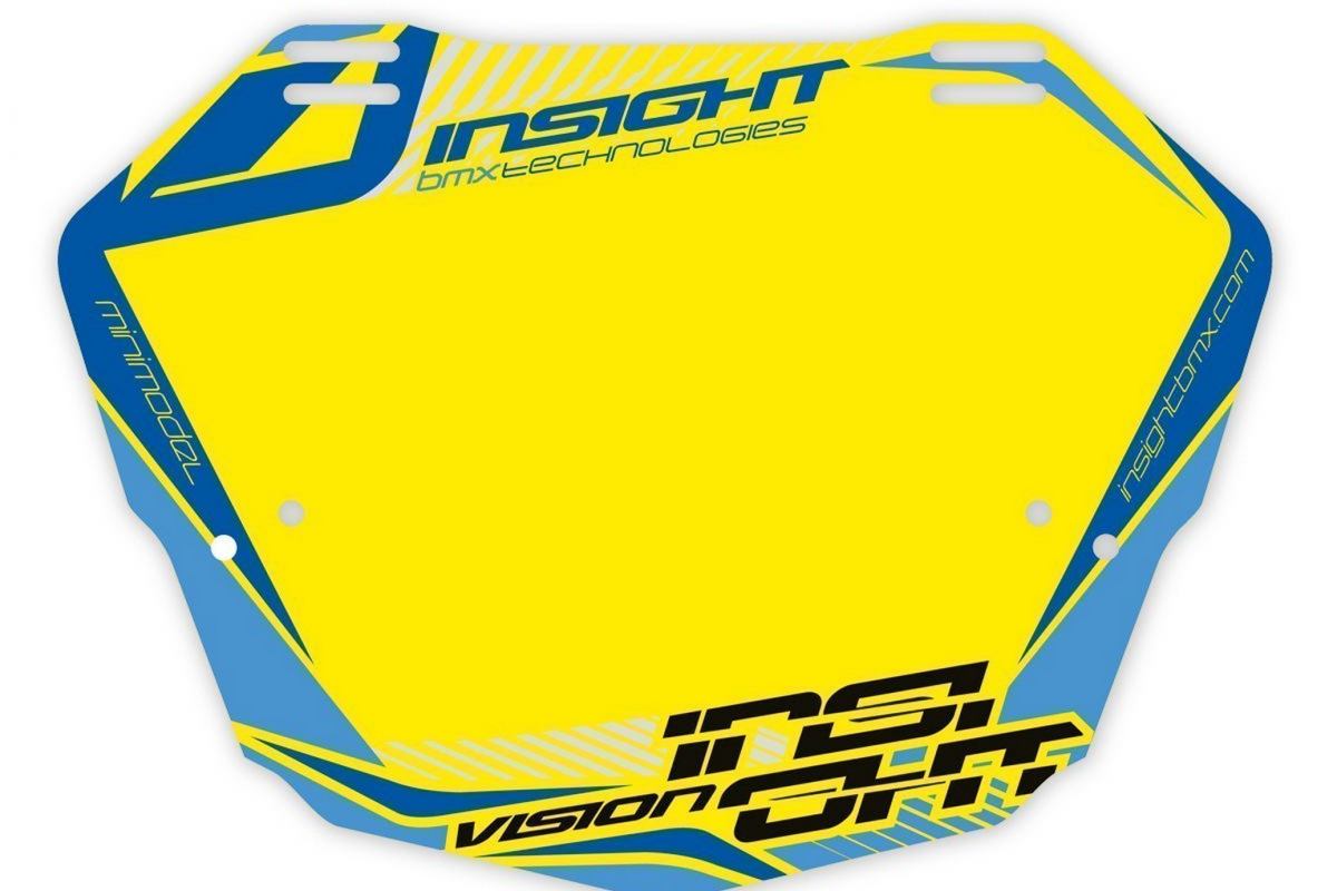Plaque INSIGHT vision 2 mini bleu fond jaune