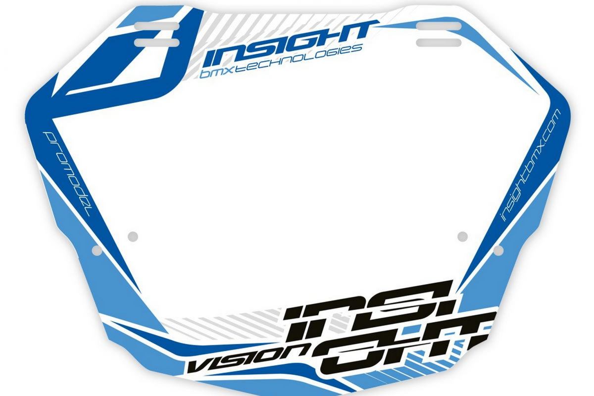 Plaque INSIGHT vision 2 pro bleu fond blanc