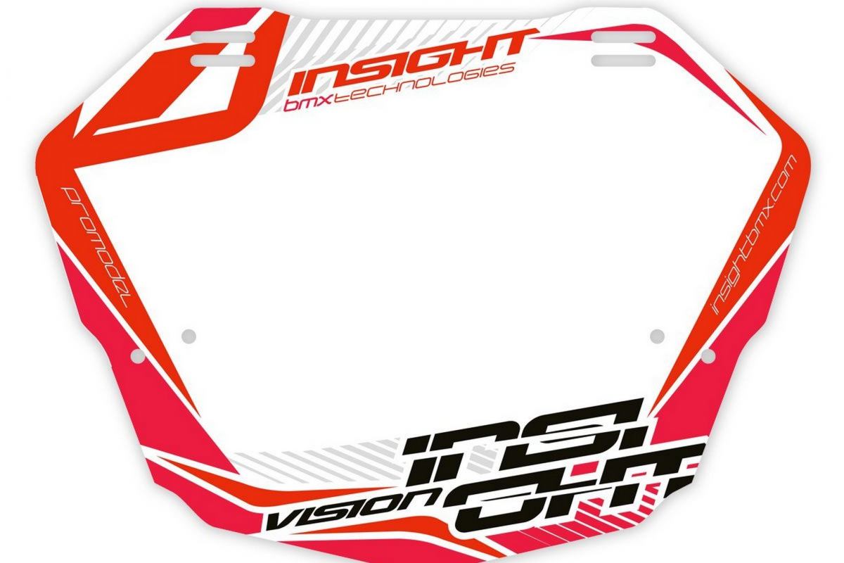 Plaque INSIGHT vision 2 pro rouge fond blanc