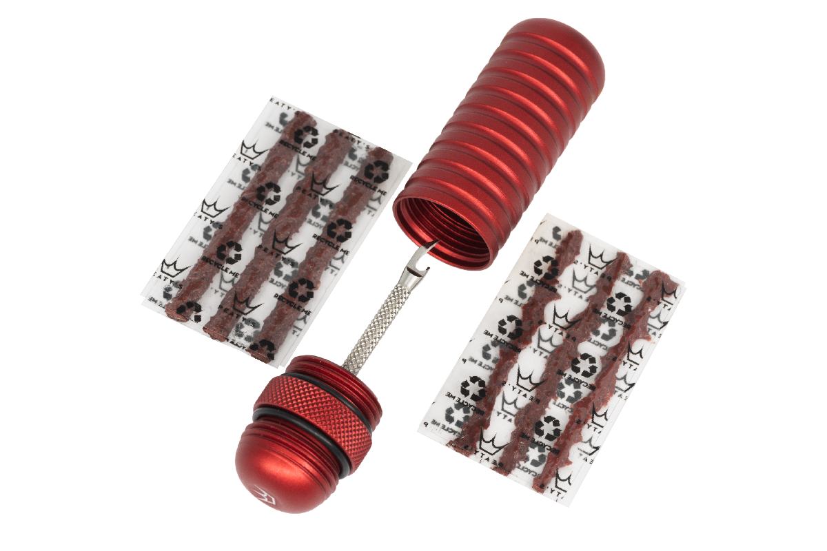 Kit de réparation Tubleless/Insert Meches rouge Holeshot - PEATY'S