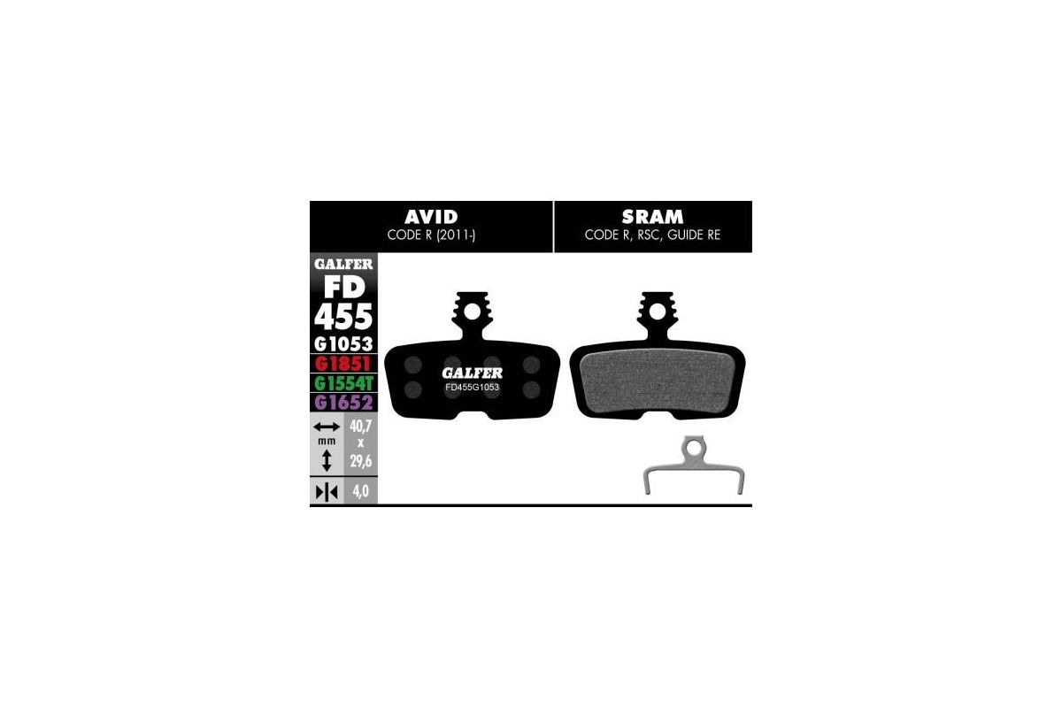 Plaquettes de Frein GALFER Pour Avid Code R 2011, Guide RE