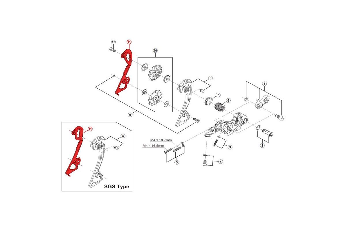Chape interne SHIMANO pour d-eacute-railleur RD-M980