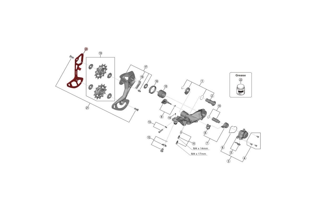 Chape interne SHIMANO pour d-eacute-railleur RD-M9100
