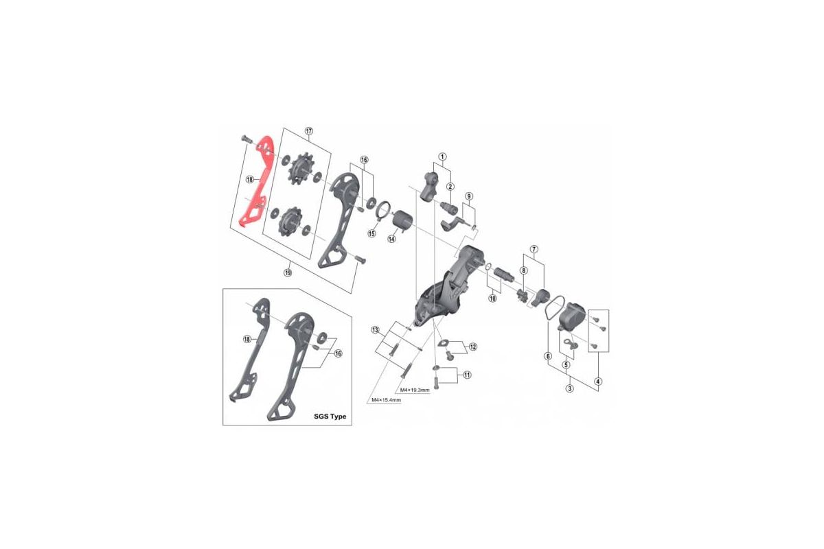 Chape interne SHIMANO pour d-eacute-railleur RD-M8130