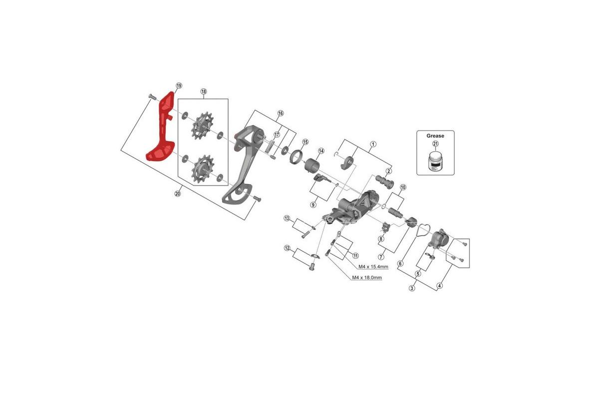 Chape interne SHIMANO pour d-eacute-railleur RD-M8100