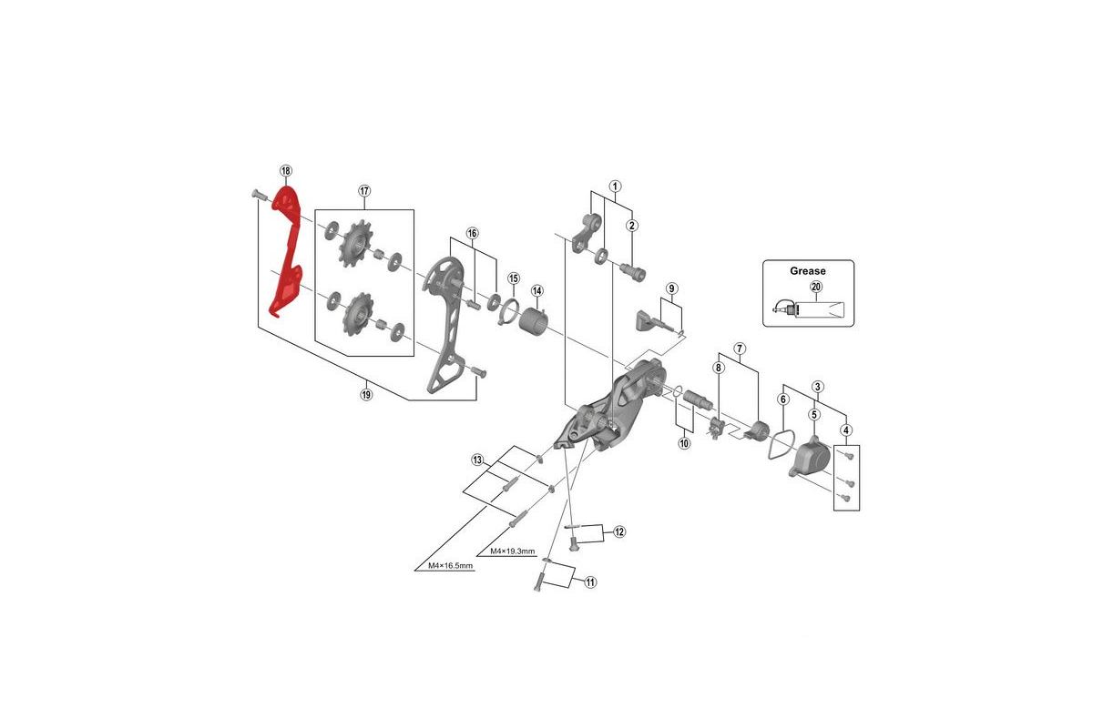 Chape interne SHIMANO pour d-eacute-railleur RD-M7000 11 vitesses