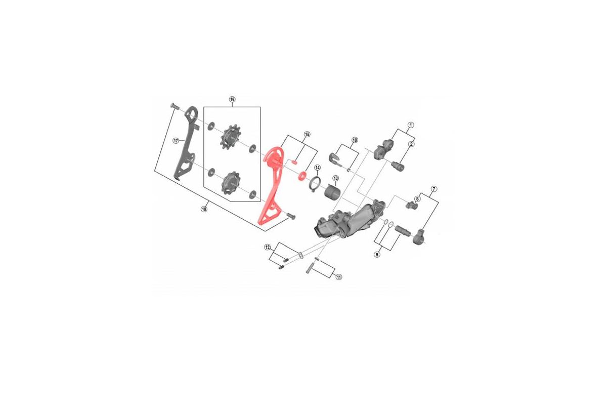 Chape externe SHIMANO pour dérailleur RD-RX805