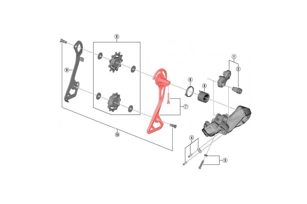 Chape externe SHIMANO pour d-eacute-railleur RD-R8150