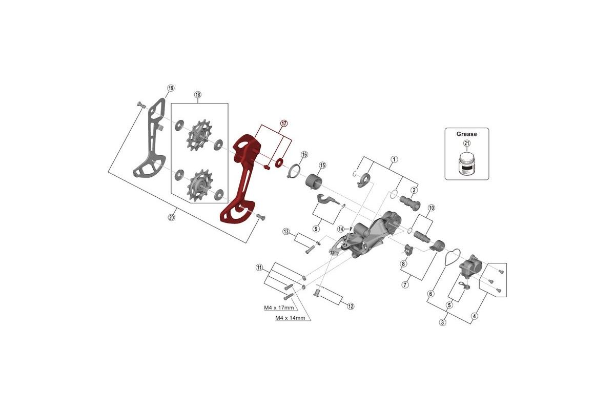 Chape externe SHIMANO pour d-eacute-railleur RD-M9120