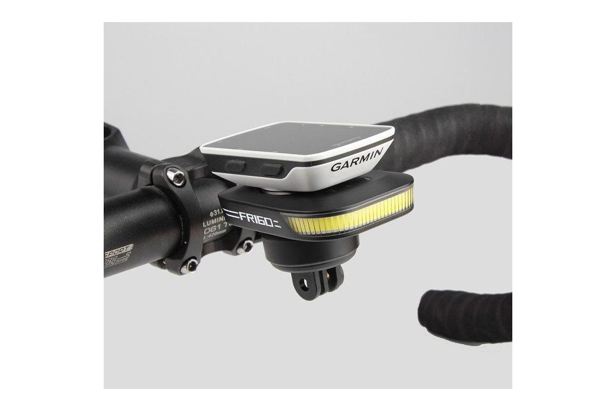 Eclairage Avant Ravemen FR 160 - Fixation Alu Garmin