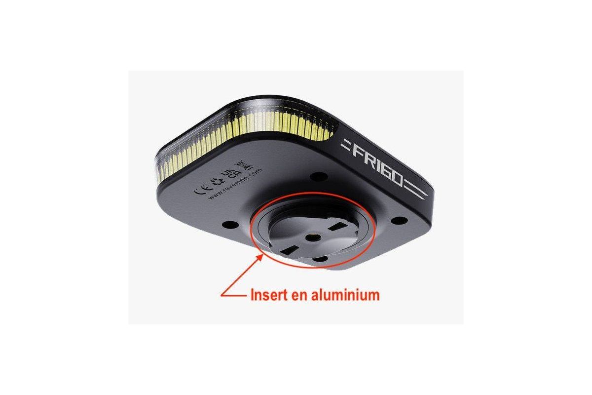 Eclairage Avant Ravemen FR 160 - Fixation Alu Garmin
