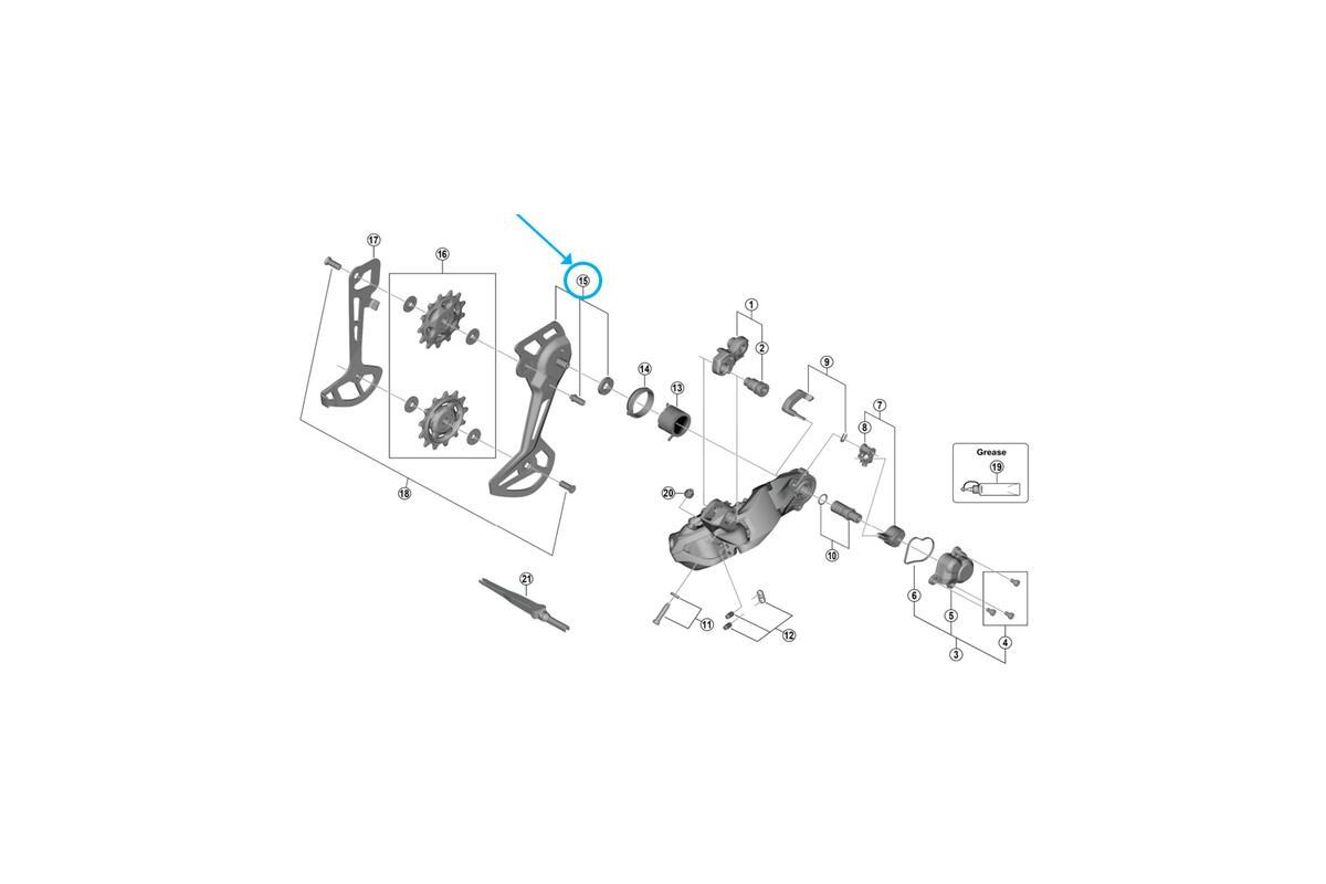 Chape Dérailleur Shimano XT Di2 M8150-11 SGS | Plaque Extérieure