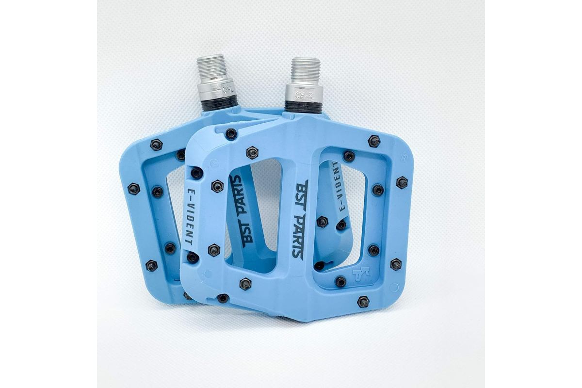 Pédales VTT BST-PARTS E-VIDENT Nylon Composite Bleu
