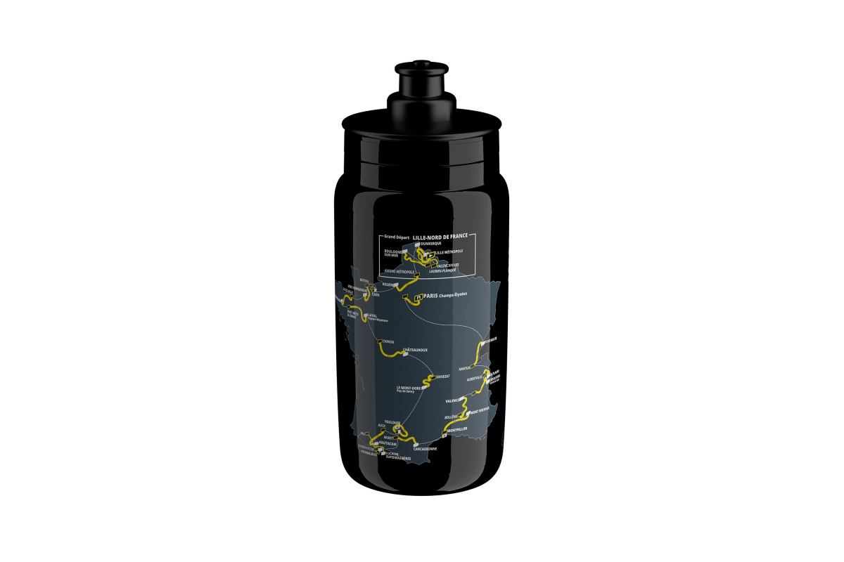 Elite Bidons FLY Teams 2025 Tour de France,Black Map 550ml
