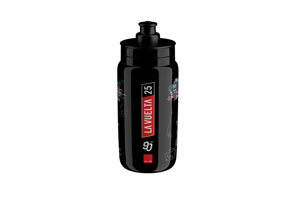 Elite Bidons FLY Teams 2025 Vuelta, Black Map 550ml