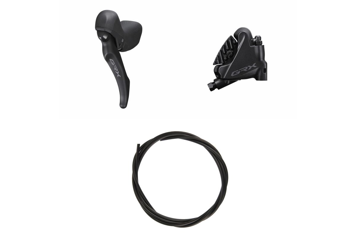SHIMANO GRX Ens. Frein Disc Hydrau. BRRX400KTBLRX600 Gauche / avant Résine avec ailette 1000mm (noir) BL-RX600-L(L), BR-RX400(F)