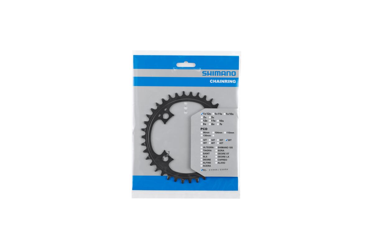 SHIMANO Plateau 38T pour FC-E8000-FC-E8050-FC-M8050 -sans garde-cha-icirc-ne--SM-CRE80-12-B