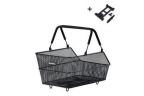 PANIER ARRI-Egrave-RE BASIL CENTO AVEC PLAQUE MIK ACIER NOIR -24x39x13-5 cm-