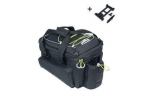 SACOCHE PORTE-BAGAGES BASIL MILES XL PRO AVEC PLAQUE MIK 2-0 9-36L IMPERM-Eacute-ABLE NOIR-LIME-19x33x19cm-