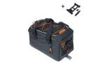 SACOCHE PORTE-BAGAGE BASIL AVEC PLAQUE MIK 2-0 7L TOILE IMPERM-Eacute-ABLE NOIR-ORANGE -30X19X16 CM-