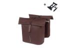 SACOCHES BASIL CITY AVEC PLAQUE MIK 2-0 28-32L POLYUR-Eacute-THANE MARRON AVEC R-Eacute-FLECTEUR -12X30X33 CM-