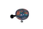 SONNETTE BASIL DING-DONG M-Eacute-TALLIQUE 80mm BLEUE INDIGO-FLEURS