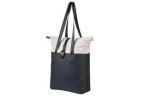 SACOCHE BASIL VIVE SHOPPER CROCHETS MIK 15-20L PET RECYCL-Eacute- BLANC CASS-Eacute--NOIR -29x11x34 cm-