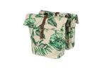 SACOCHES BASIL EVER-GREEN R-Eacute-FL-Eacute-CHISSANT FERMETURE MOUSQUETON POLYESTER BEIGE-FEUILLES 28-32 LITRES