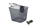 PANIER AVANT BASIL BILBAO PLAQUE KLICKFIX AVEC SUPPORT POTENCE ACIER NOIR (26X22X28 CM)