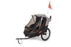 REMORQUE ENFANT BOBIKE 2 EN 1 BIPLACE GRIS