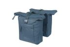 SACOCHES BASIL BROOKLYN UNIVERSAL BRIDGE SYSTEM 41L PET RECYCL-Eacute- IMPERM-Eacute-ABLE BLEU MARINE -30x14x37 cm