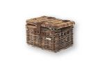 PANIER AVANT BASIL DENTON EN OSIER MARRON AVEC COUVERCLE 18 L(39x28x22)