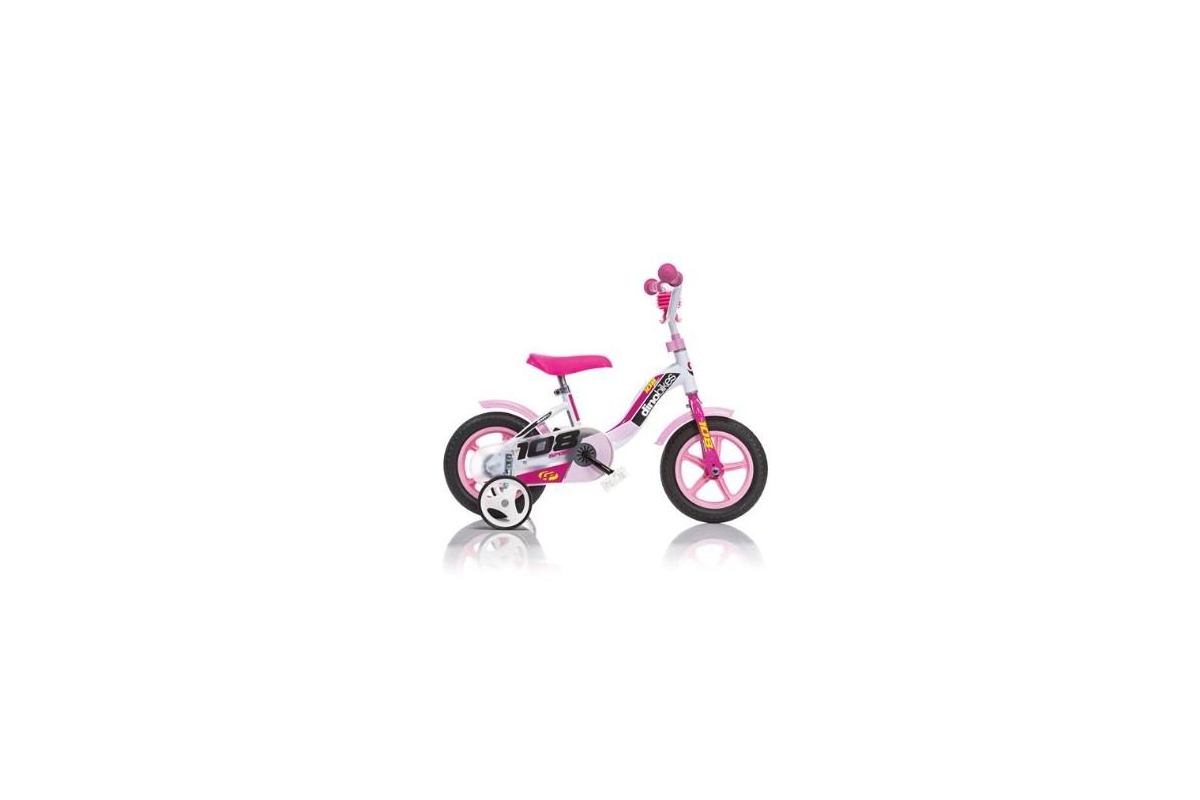 Vélo Enfant Dino Bikes 108 SPORT (10 Pouces) | Roues Stabilisatrices | Idéal 2-4 Ans