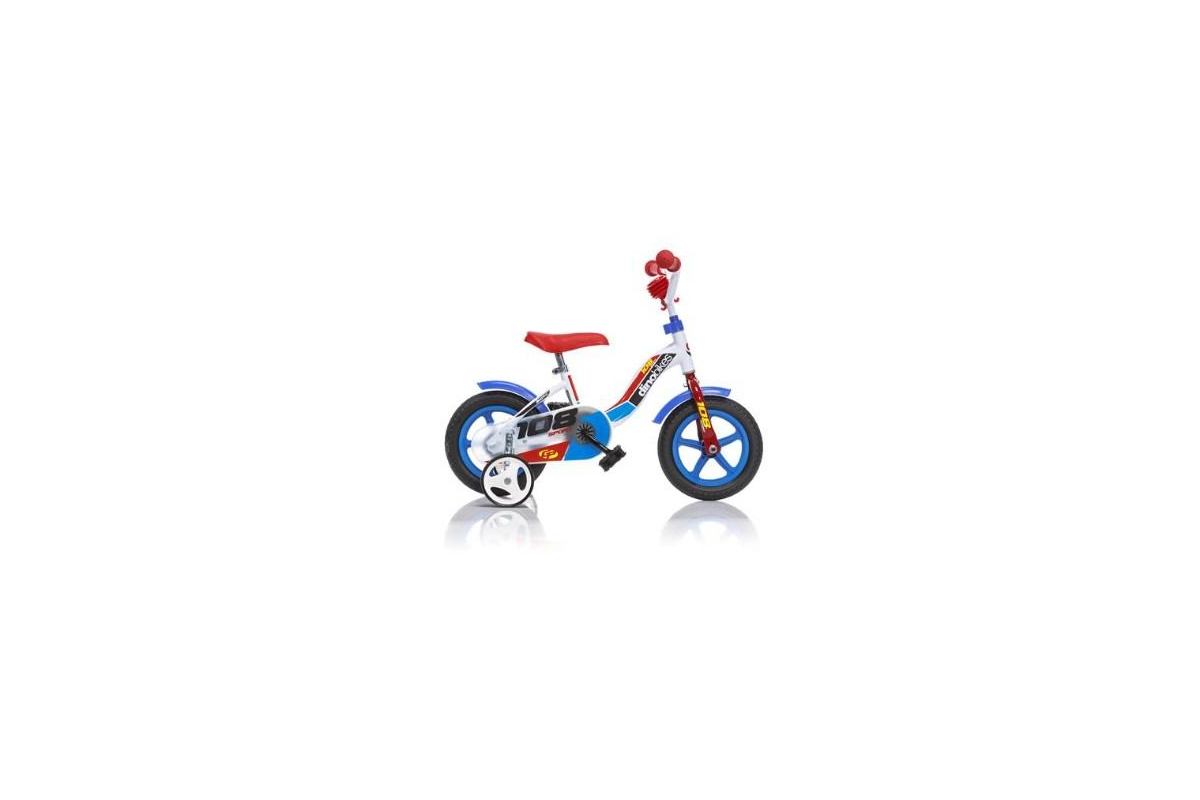 Vélo Enfant Dino Bikes 108 SPORT (10 Pouces) | Roues Stabilisatrices | Idéal 2-4 Ans